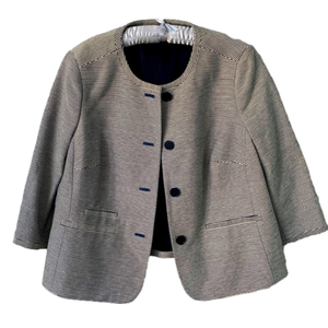 Talbots Woman Button Up Striped Jacket